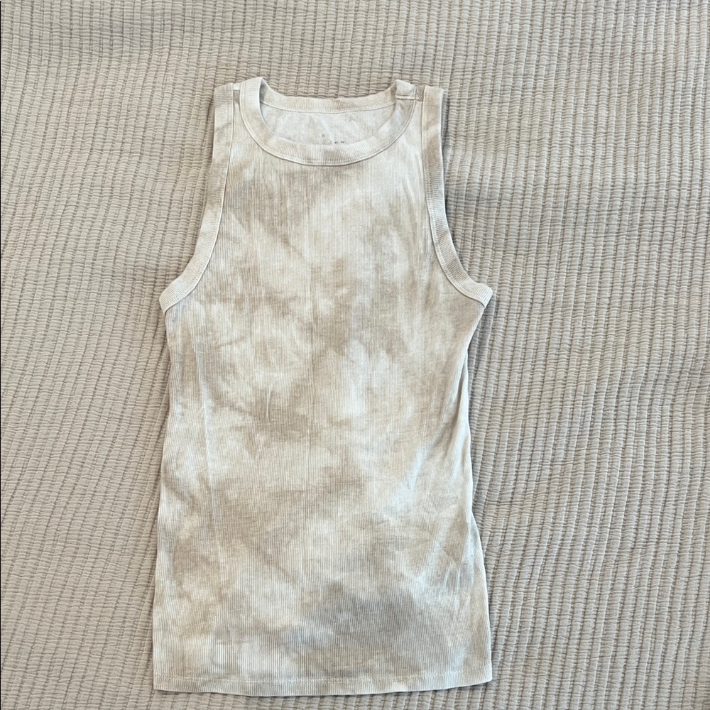 A New Day Ribbed Tie Dye Cream Tank Top